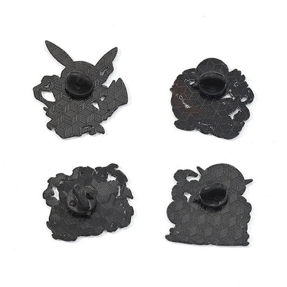 4-Piece Pokémon Enamel Pin Set - Charmander, Bulbasaur & Squirtle Metal Brooch Badges for Backpacks and Anime Fans