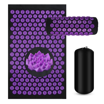 Acupressure Yoga Mat Set - Spiked Massage Cushion & Pillow for Relaxation, Foot Therapy, Fitness & Pilates