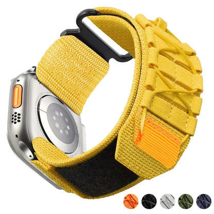 Tactical Nylon Strap for Apple Watch – Alpine Trail Loop Band for 40-49mm Series Ultra2, 11, 7-9, SE