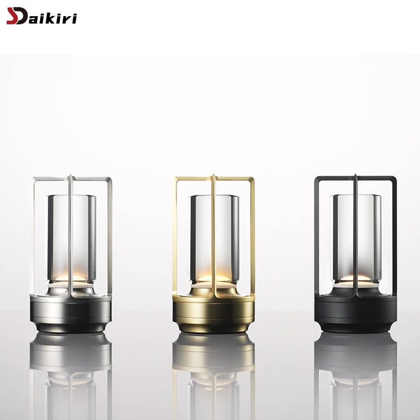 Rechargeable LED Crystal Table Lamp - Aluminum Touch Night Light for Restaurants, Camping & Home Decor