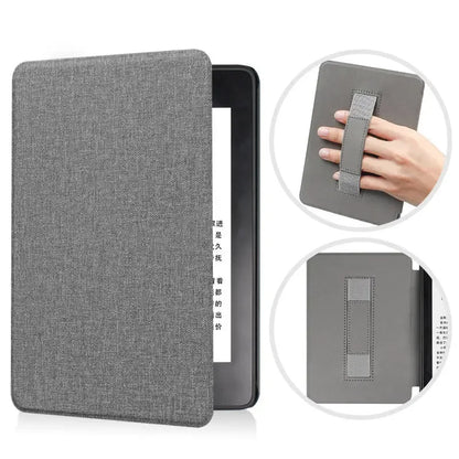 6" Kindle 11th Generation 2024 Case | PU Leather Ebook Cover with Hand Strap & Auto Wake Sleep