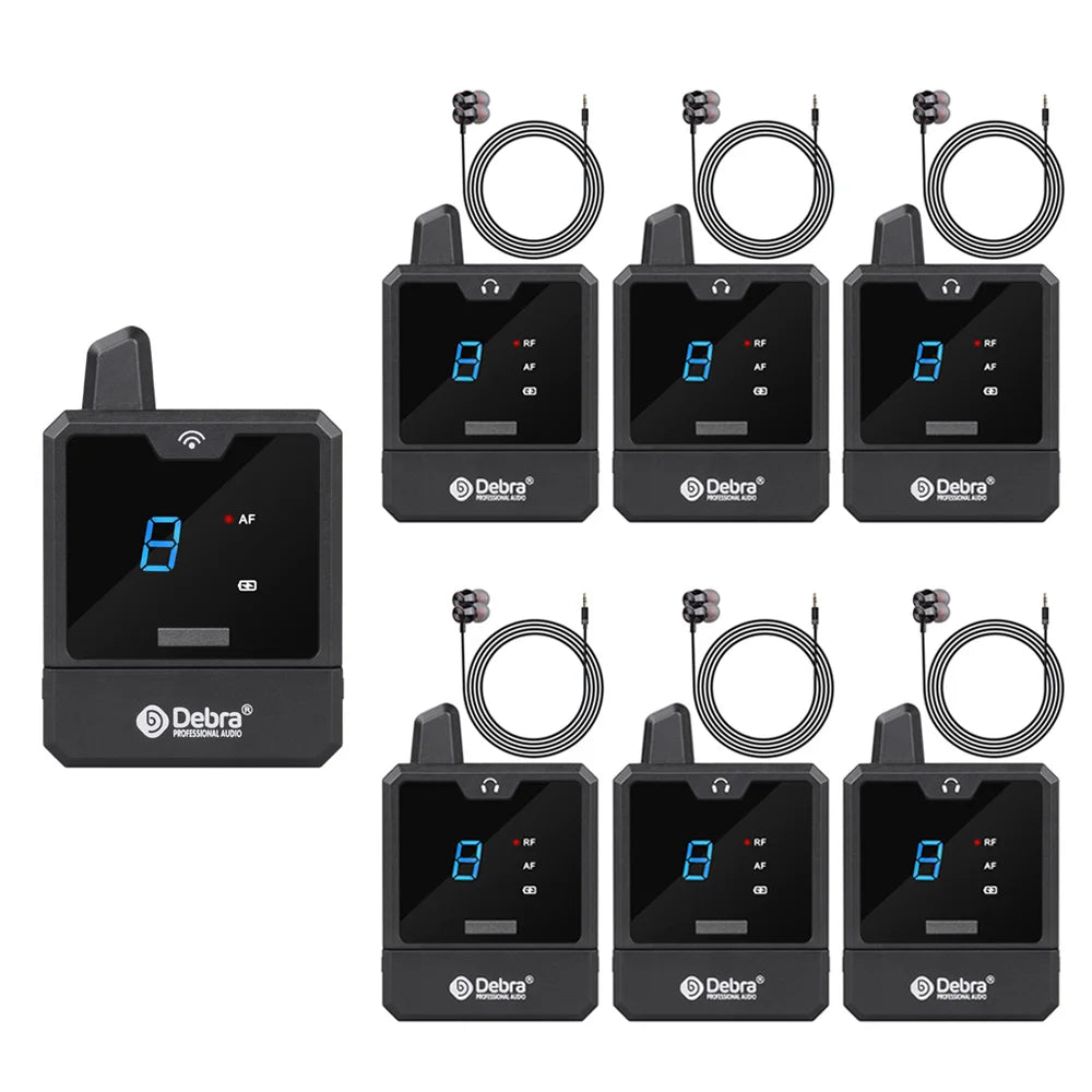 Debra Portable UHF IEM Wireless In-Ear Monitor System – Rechargeable Audio Mini for Music, Live Broadcast & Audio Monitoring