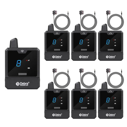 Debra Portable UHF IEM Wireless In-Ear Monitor System – Rechargeable Audio Mini for Music, Live Broadcast & Audio Monitoring