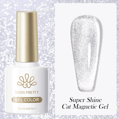 BORN PRETTY Cat Magnetic Gel Nail Polish 117 Colors 10ml Full Coverage Semi-Permanent Soak-Off Nail Varnish for Salon Manicure Glitter Cat Eye Nails