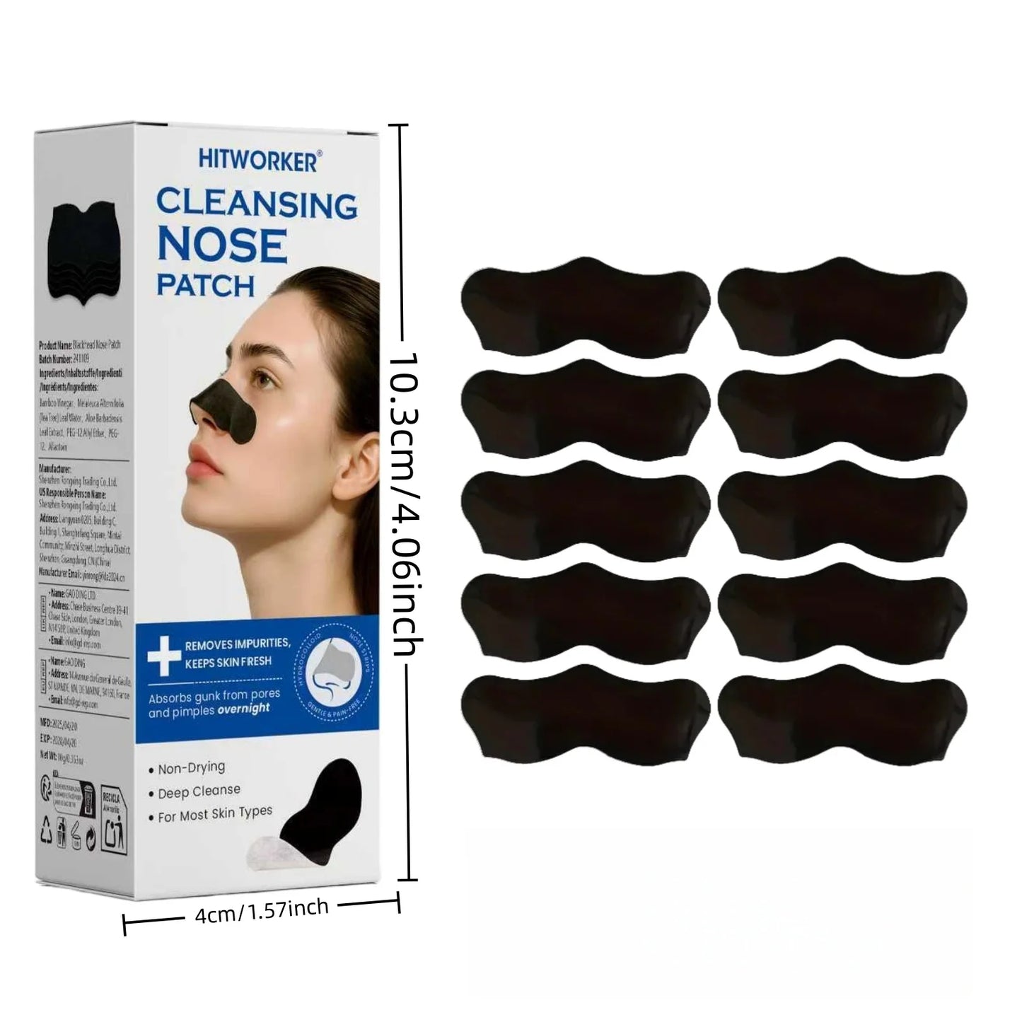 Alcohol-Free Nose Cleansing Strips - Deep-Cleansing Pore Patches for Excess Oil & Refined Skin