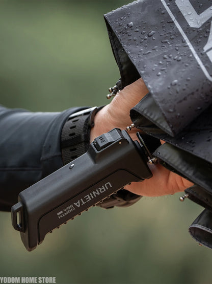 URNIETA Tactical Automatic Umbrella - UV Protection Nylon Cover Rain & Sun Umbrella for Outdoor Use
