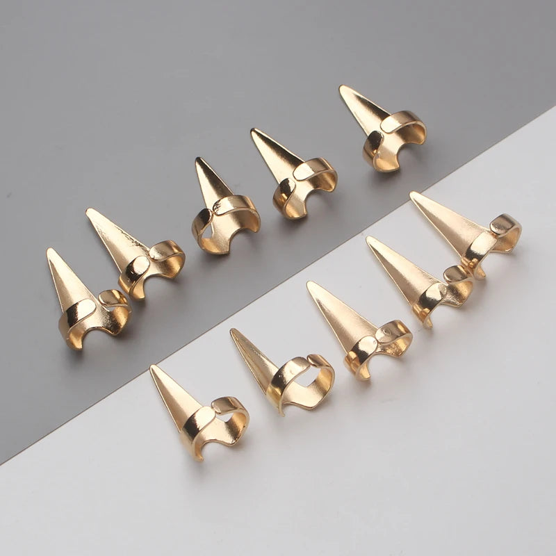 10pcs Retro Punk Gothic Claw Rings – Adjustable Talon Finger Spike Jewelry for Rock, Party, and Cosplay Gift