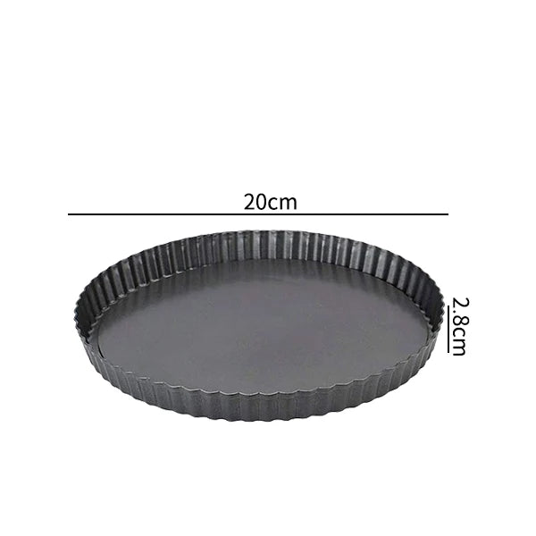 20–30cm Non-Stick Fluted Tart & Quiche Pan – Round Heavy-Duty Baking Mold with Removable Bottom for Pie, Pizza & Cake