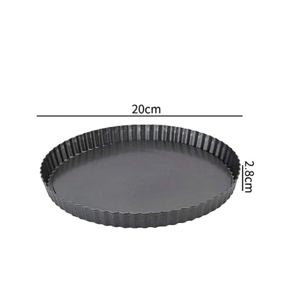 20–30cm Non-Stick Fluted Tart & Quiche Pan – Round Heavy-Duty Baking Mold with Removable Bottom for Pie, Pizza & Cake