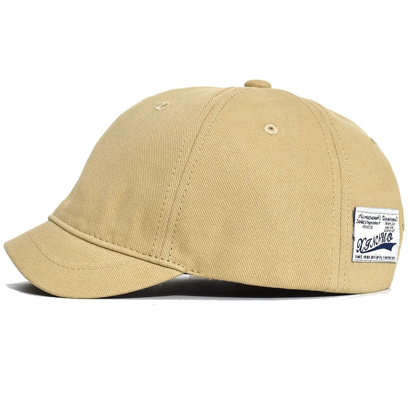 Men's & Women's Short Brim Cotton Baseball Cap – Vintage Casual Dad Hat, Adjustable Trucker Style with Nylon Fastener Tape