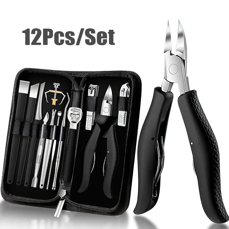 Nail Clipper Set for Ingrown Toenails — Paronychia Correction Nippers, Pedicure & Manicure Tools with Dead Skin Scissors