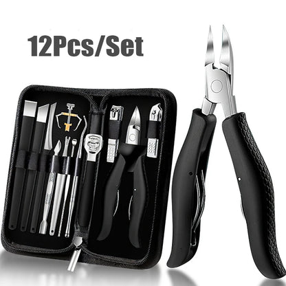 Nail Clipper Set for Ingrown Toenails — Paronychia Correction Nippers, Pedicure & Manicure Tools with Dead Skin Scissors