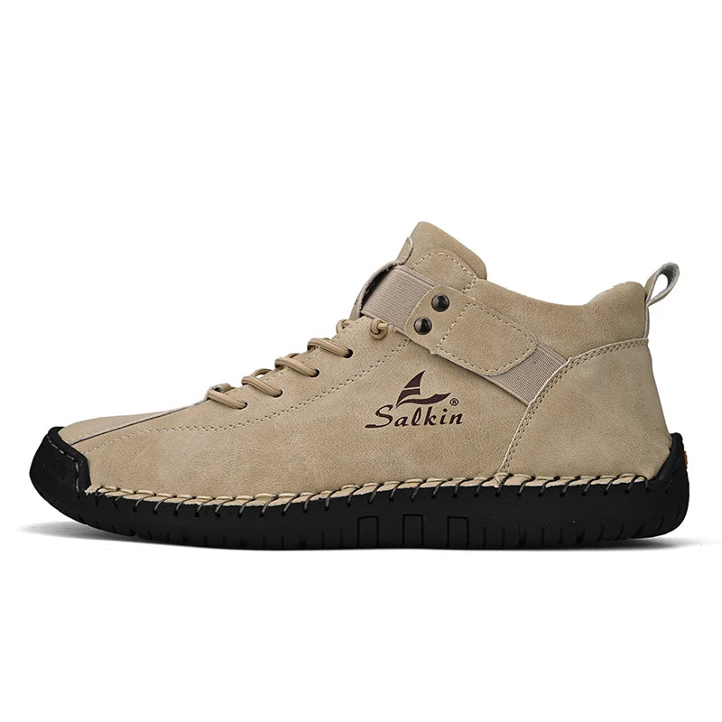 2024 Handmade Leather Casual Men’s Shoes - Breathable Sneakers & Ankle Boots for Outdoor Wear
