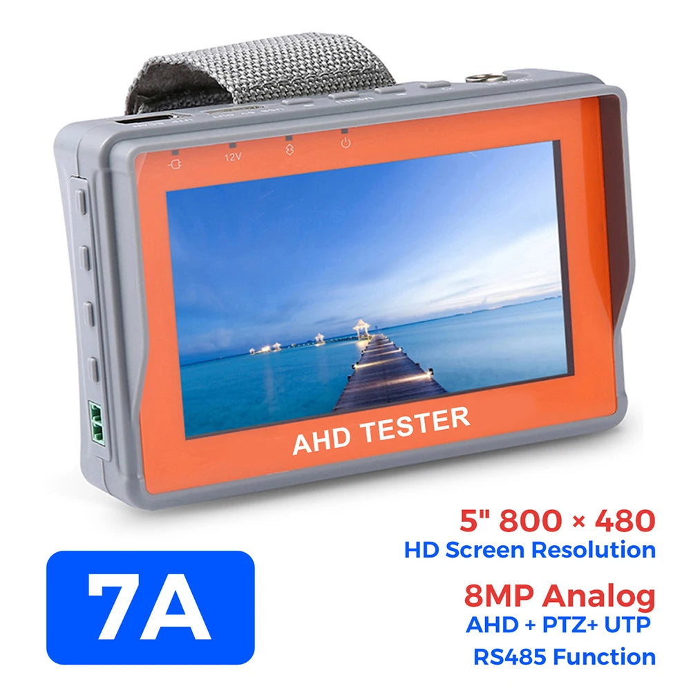 8MP CCTV Tester – 5-Inch Camera Monitor for AHD/CVI/TVI, 4K CVBS Analog, HDMI & VGA Input Mini CCTV Monitor