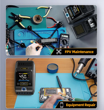 FNIRSI DWS-200 200W Power Soldering Iron Station | C210 C245 Handle for Electronic Welding & Rework