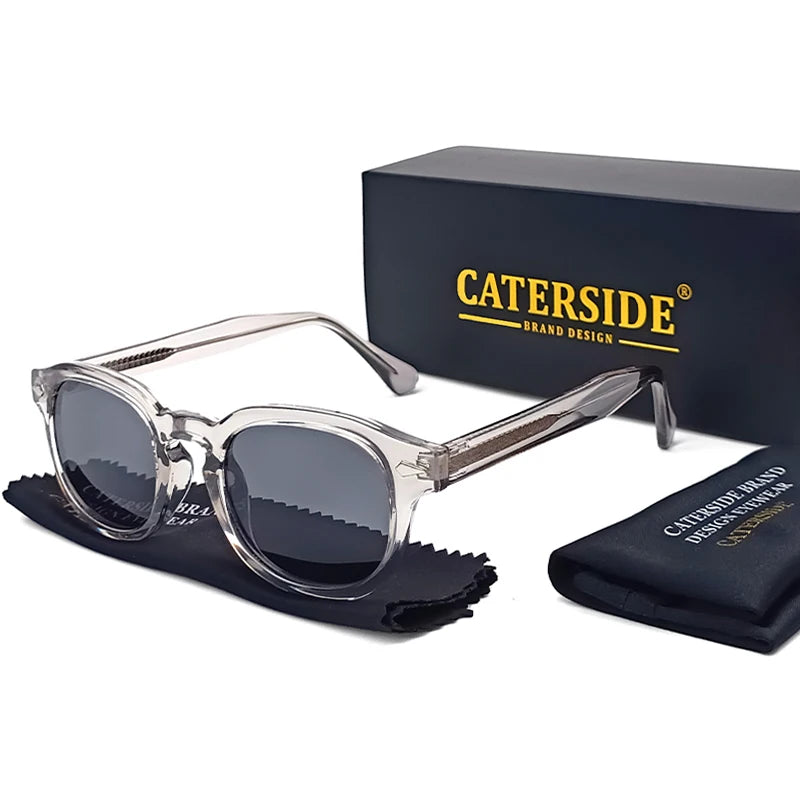 CATERSIDE Retro Round Sunglasses — Luxury Punk Pin Temple Shades for Men & Women, Sports, Leisure & Party UV400 Eyewear