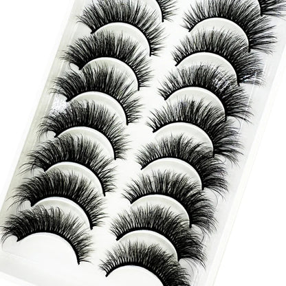 5/10 Pairs 3D Mink False Eyelashes – Wispy Handcrafted Full Strip Short Natural Lashes for Makeup
