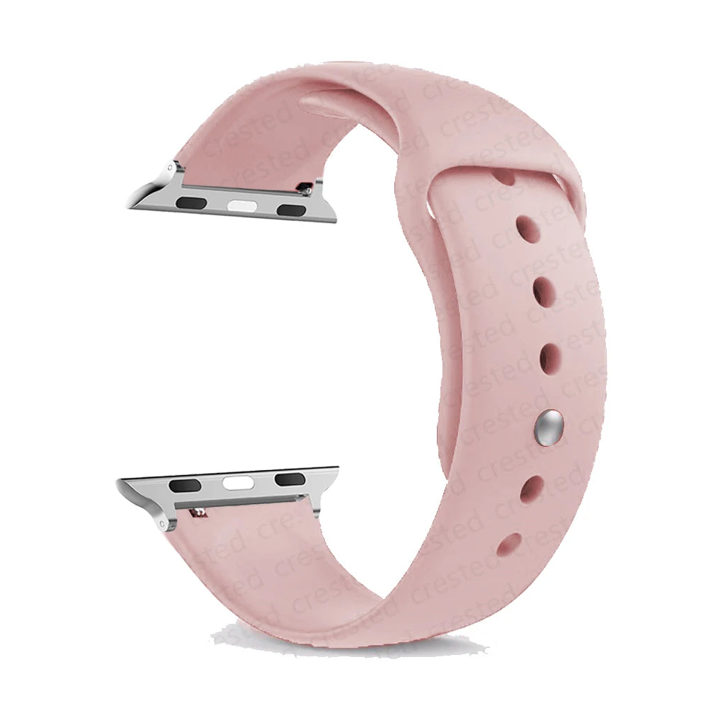 Silicone Apple Watch Band Strap - Sport Replacement Bracelet for iWatch Series Ultra 2, 9, 8, 7, 6, SE 38mm-49mm