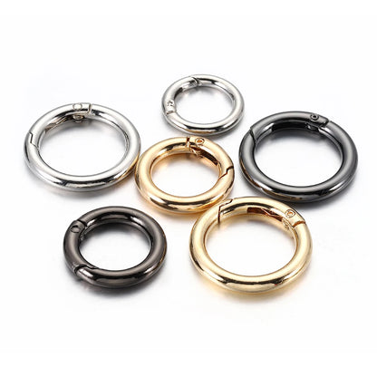 5pcs Metal O Ring Spring Clasps - Ideal for DIY Jewelry Making Projects