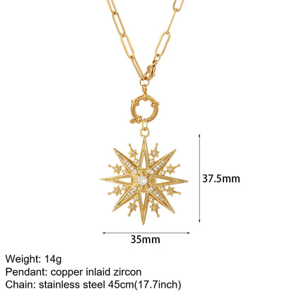 Heart Evil Blue Eye Sun Necklace – Cute Dog, Bee & Elephant Gold Pendant with Long Stainless Steel Chain for Women