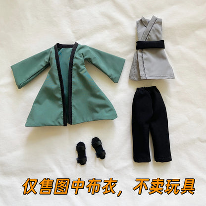 Naruto Anime Figure Accessories - 1/12 Scale Mini Robe, Skirt and Bamboo Hat for SHF Action Figures