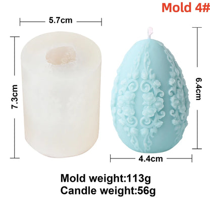 3D Easter Egg Scented Candle Silicone Mold – DIY Embossed Butterfly & Flower Egg Shape for Candle & Plaster Making, Easter Gift