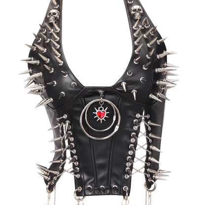 Y2K Gothic Spiked Tank Top - Punk Rock Emo Grunge Festival Style for Women