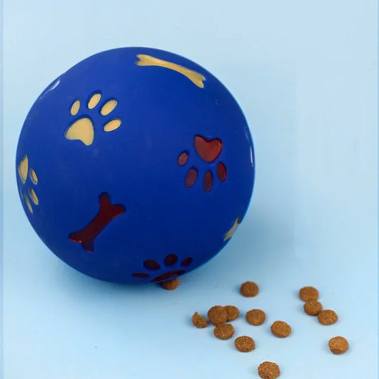 Pet Dog & Cat Treat Dispenser Ball – Interactive Rubber Chew Toy Food Leakage Feeder for Training & Play