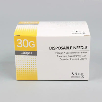 100PCS 30G Painless 4/6/13mm Ultrafine Transparent Syringe Needles with Clear Tip Cap - Beauty & Pharmaceutical Use