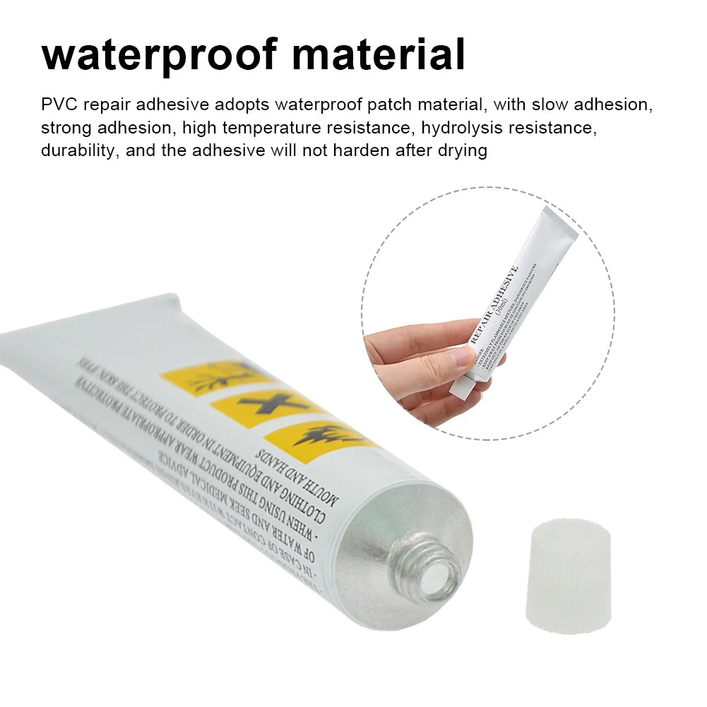 30ml/60ml PVC Adhesive Repair Glue – Waterproof Glue for Inflatable Boats, Toys, Kayaks & Swimming Rings