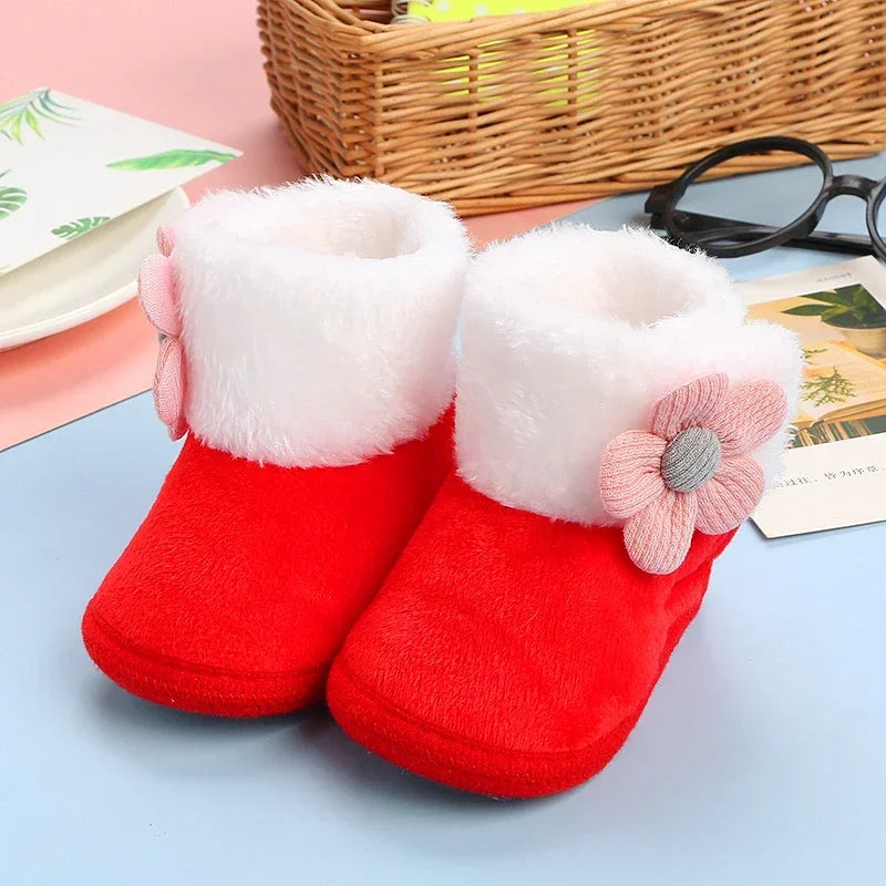 Newborn Baby Shoes — Soft Pompom Snow Boots for Girls & Boys, Warm Winter Toddler Booties
