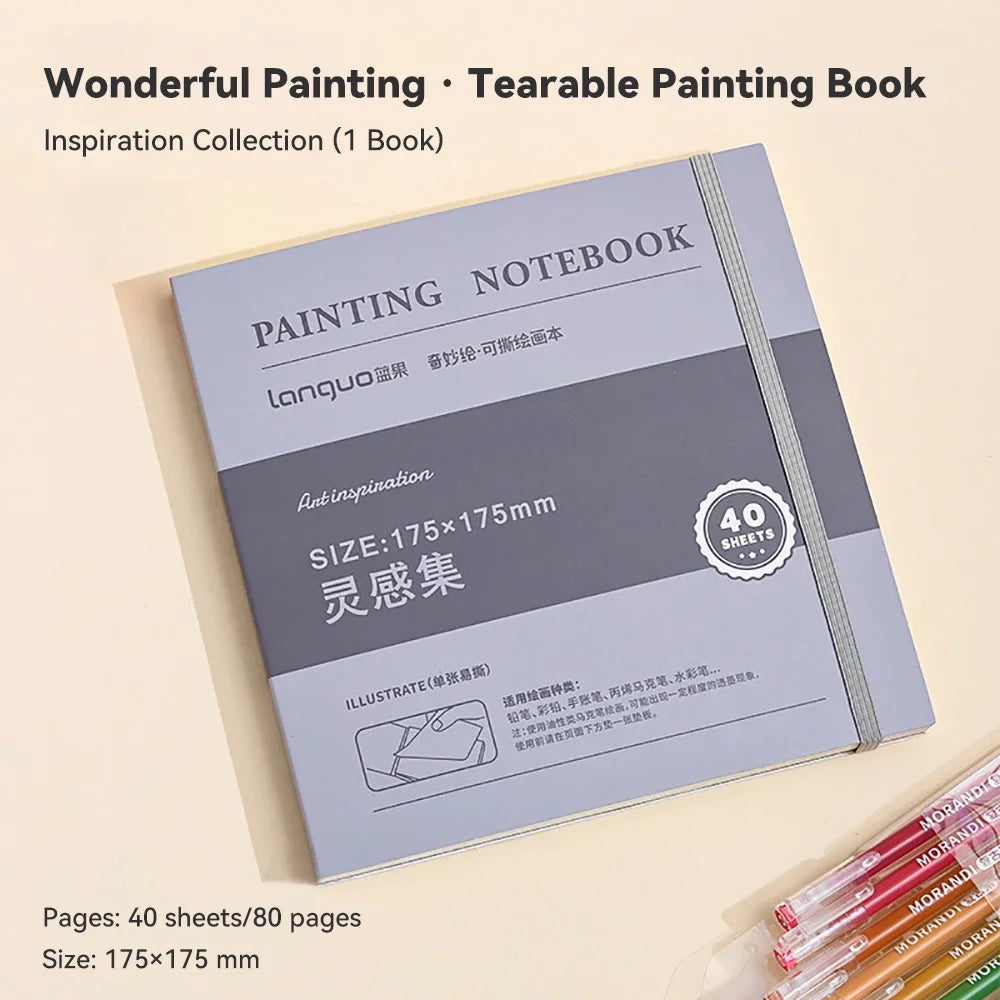 Mini Tearable Sketchbook 250gsm – 40-Sheet Drawing Notebook for Watercolor, Acrylic, Marker, Oil & Gouache
