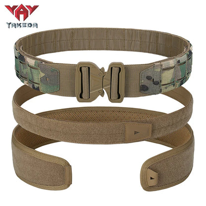 YAKEDA Battle Molle Riggers Belt – Heavy-Duty 3-in-1 Tactical Duty Belt with Anti-Slip Pad & Inner Belt
