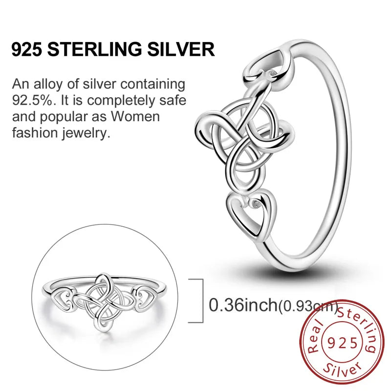 925 Sterling Silver Rings - Bow, Heart, Sun, Moon & Star Zircon Jewelry for Women, Birthday & Anniversary Gift