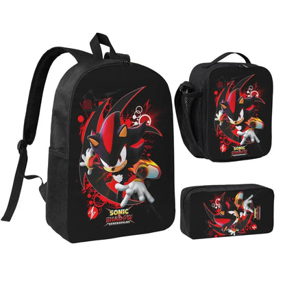 3-Piece Student Backpack Set - Cartoon School Bag with Lunch Bag and Pencil Case