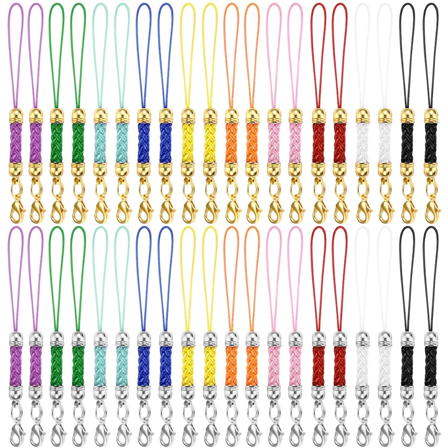 10Pcs Lanyard Strap Set - Lobster Clasp Rope Keychain Hooks Mobile Charms & Key Ring Accessories