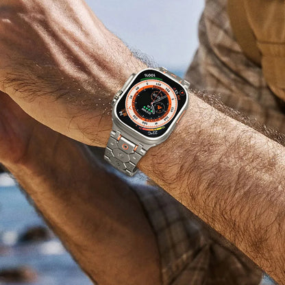 Luxury Titanium Metal Strap for Apple Watch — Stainless Steel Bracelet for Series 5-10 Ultra 2 (42mm-49mm)