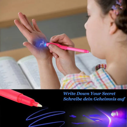 12-Pack Invisible Ink Spy Pens with UV Light — Magic Markers for Secret Messages, Party Favors & Kids’ Gifts