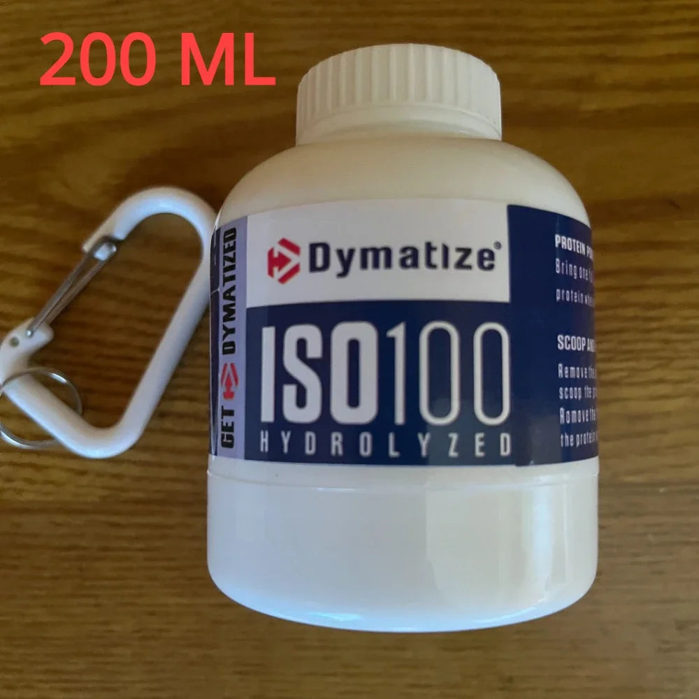 100/200ML Portable Mini Protein Powder Bottle — Keychain Health Container with Funnel for Sports & Outdoors