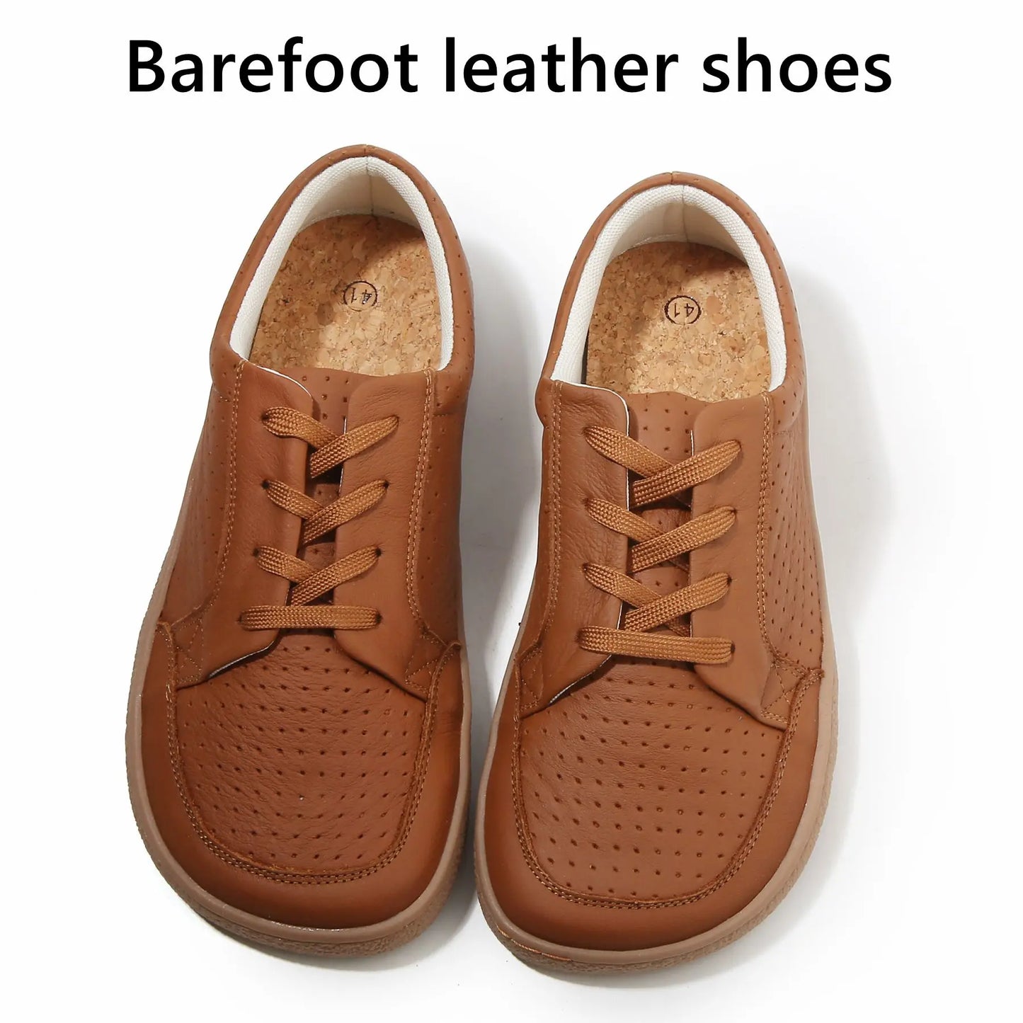 TONGLEPAO Barefoot Leather Sneakers — Unisex Lightweight Flat Shoes with Zero Drop Sole & Wide Toe Box