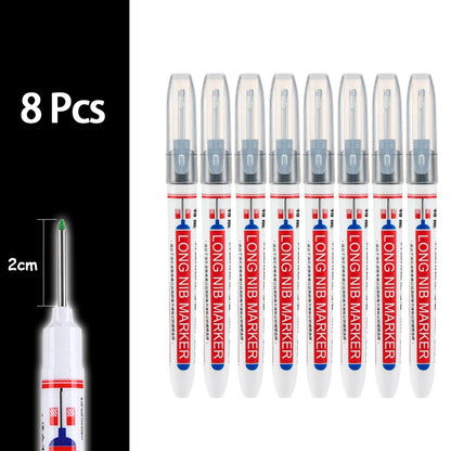 2cm Waterproof Deep Hole Marker Pen - Long Head Carpenter Markers for Metal Woodworking Tools 4-80pcs