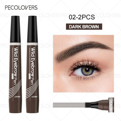 6-Color Waterproof Eyebrow Pen – 4-Split Tip Liquid Eyebrow Tattoo Pencil for Natural Long-Lasting Makeup & Definition