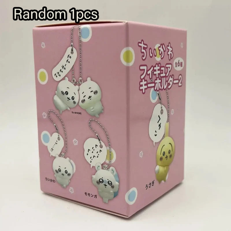 Chiikawa Random Figure Keychain Set – Cute Usagi, Hachiware, Momonga & Kurimanju Collectible Toy Gift for Kids