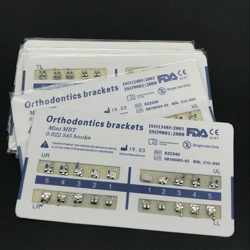 10 Packs Dental Orthodontic Metal Braces – Mini Roth/MBT/Edgewise 022 Slot Brackets for Dentist Treatment