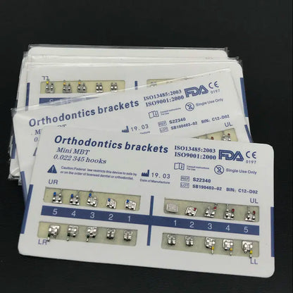 10 Packs Dental Orthodontic Metal Braces – Mini Roth/MBT/Edgewise 022 Slot Brackets for Dentist Treatment