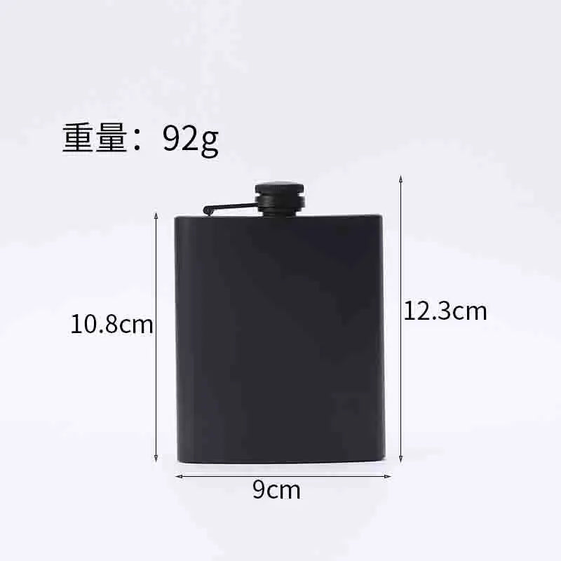 304 SS Portable Hip Flask – Black Whiskey, Vodka, Wine Bottle (6-12oz), Outdoor Bar Party Drinking Utensil
