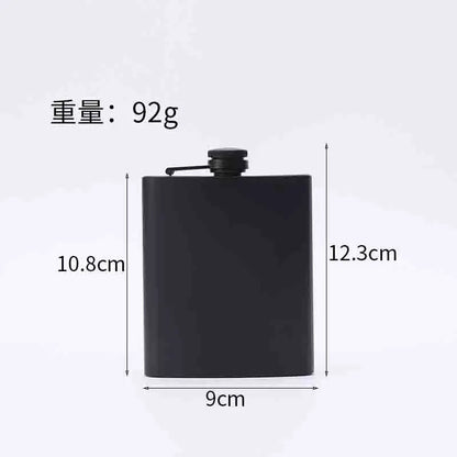304 SS Portable Hip Flask – Black Whiskey, Vodka, Wine Bottle (6-12oz), Outdoor Bar Party Drinking Utensil