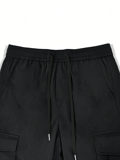 Men's Casual Cargo Pants — Side Flap Pocket Tapered Workwear for Spring & Fall Outdoor Activities