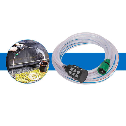 5M Portable Pressure Washer Hose Kit - Battery-Powered Car Washing Machine Suction Pipe with Water Inlet Filter for Home & Auto Cleaning