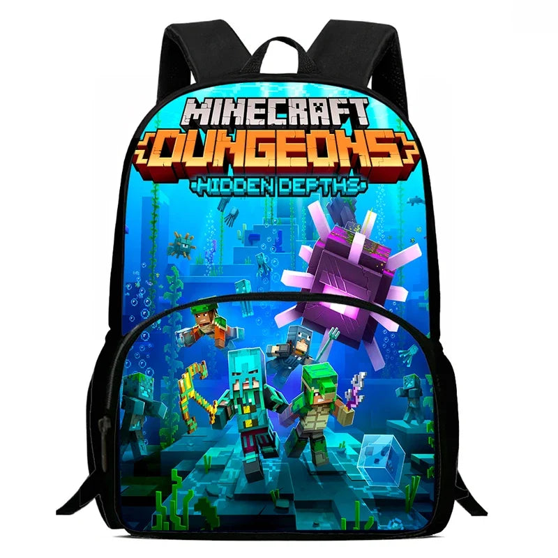 Mini-Craft Kids School Backpack Set — Front Pocket Backpack, Shoulder Bag & Pencil Case for Boys & Girls Ages 5-10